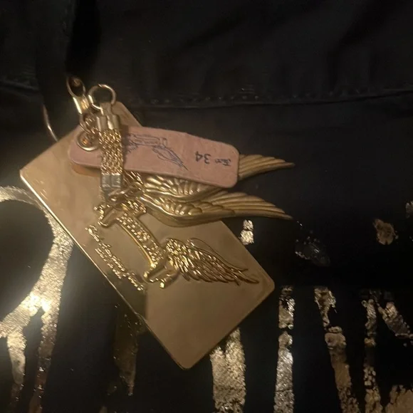 Robin jeans . Gold and black . Size 34. Worn once . Just like new